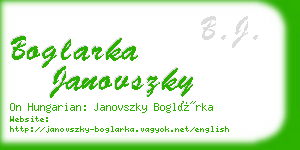 boglarka janovszky business card